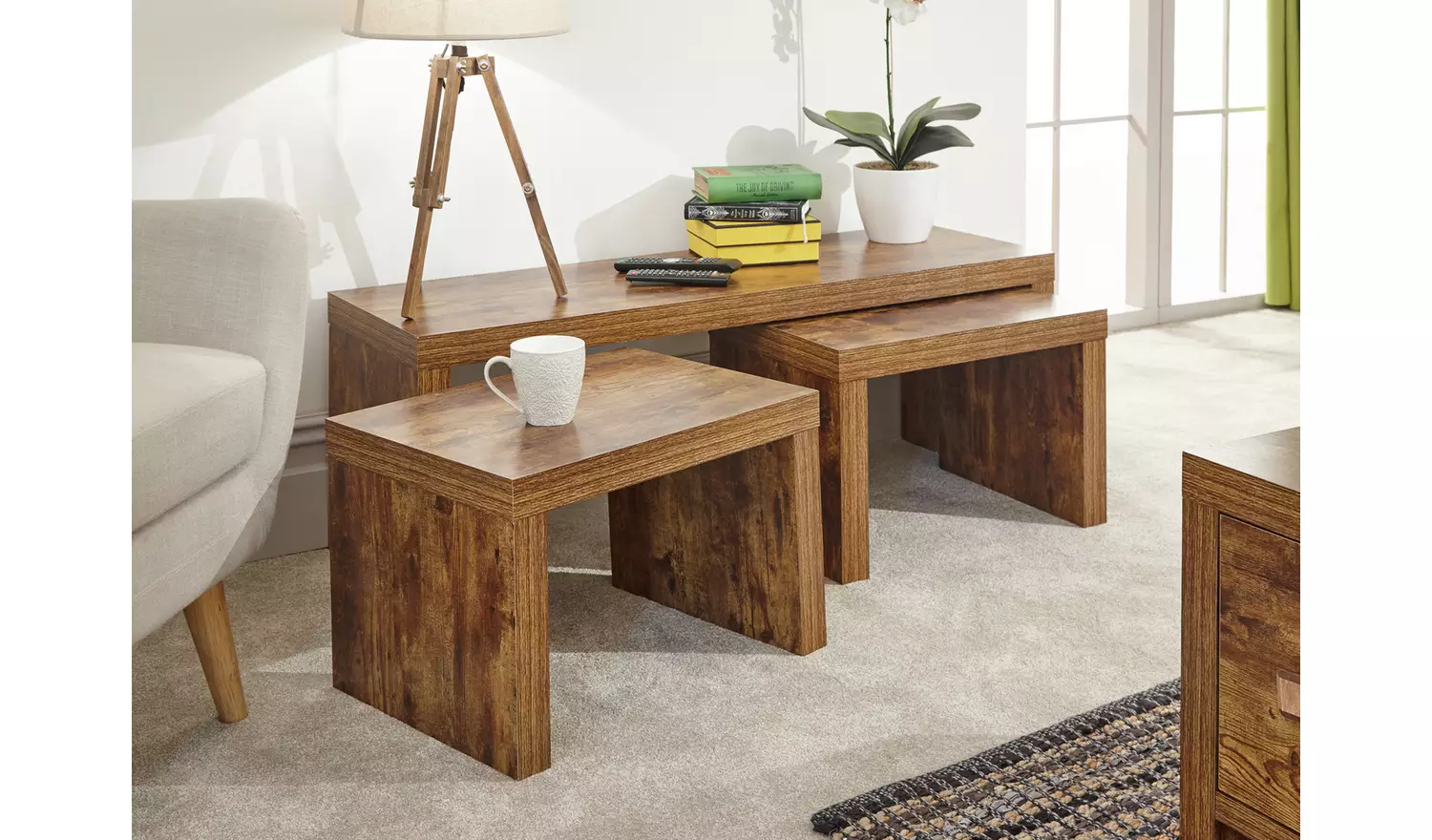 GFW Jakarta Nest of 3 Tables - Mango Wood Effect