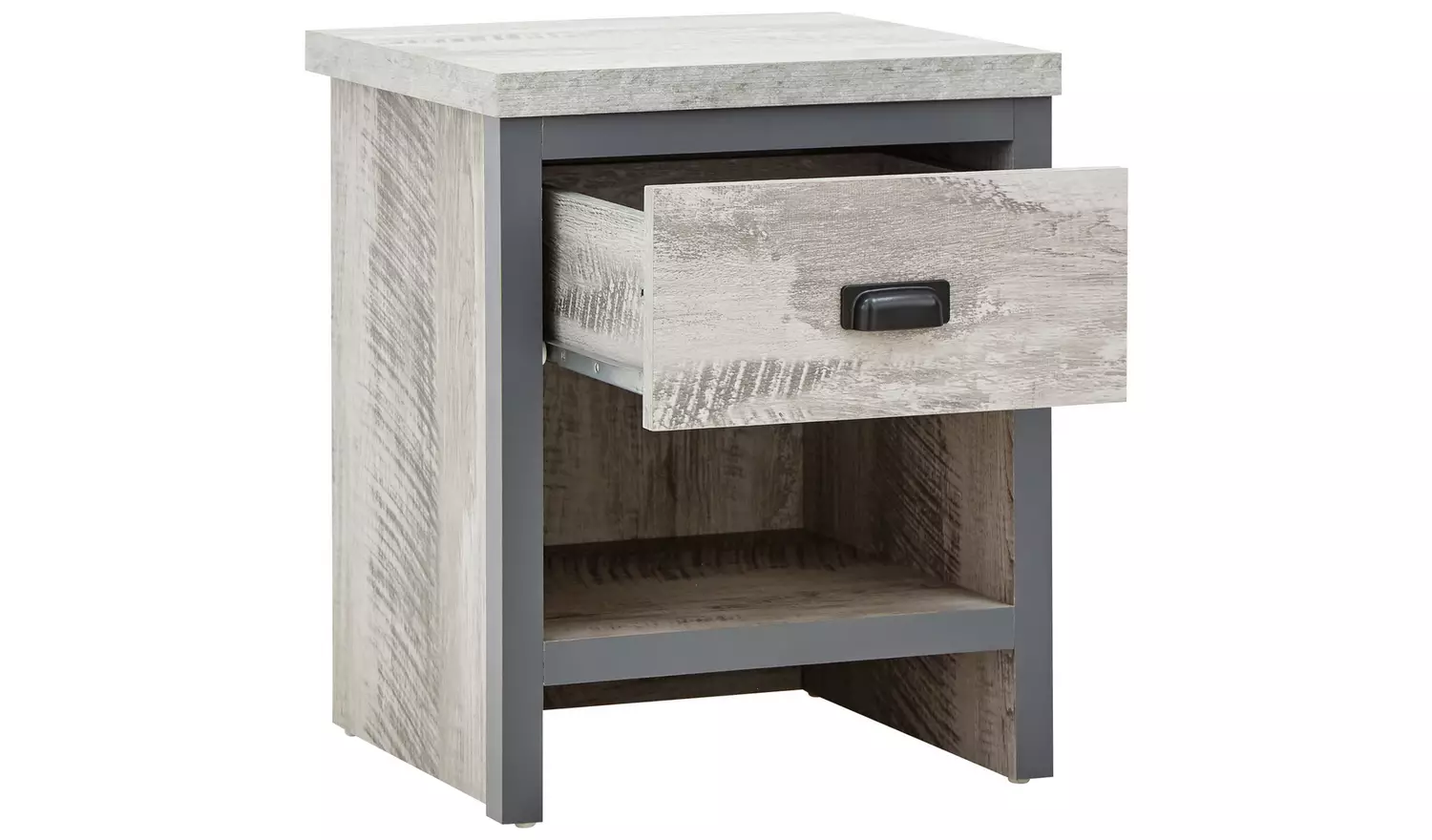GFW Boston 1 Drawer Side Table - Grey