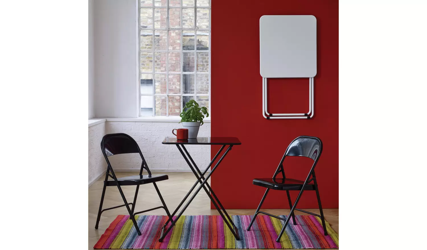 Habitat Airo Metal Folding Side Table - Black