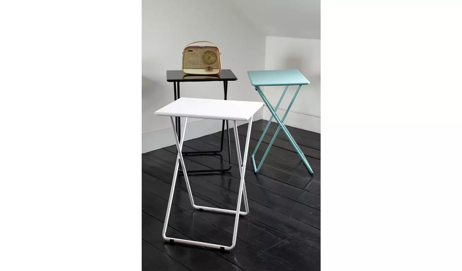Habitat Airo Metal Folding Side Table - Black