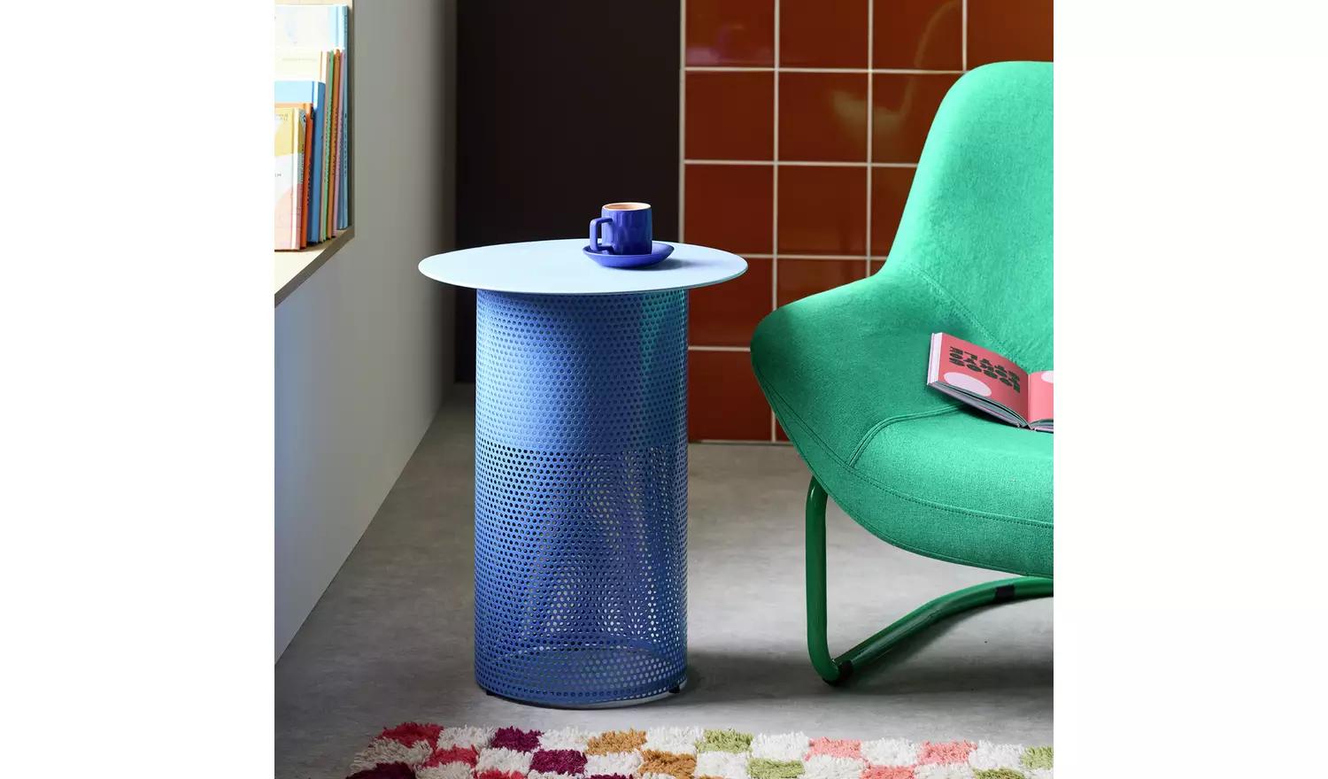 Habitat Anala Round Side Table - Blue