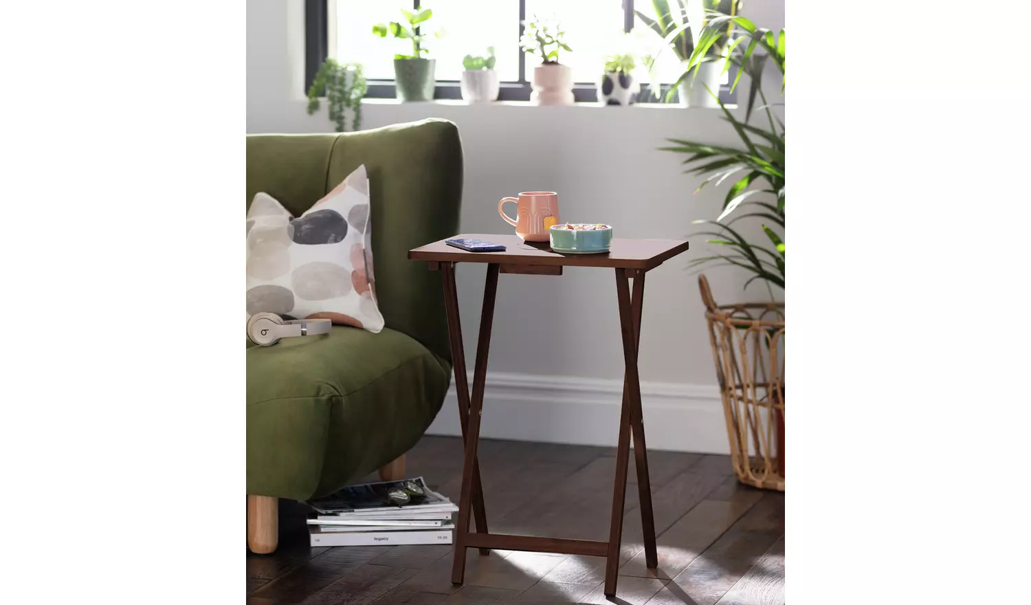 Argos Home Single Folding Tray Table - Natural