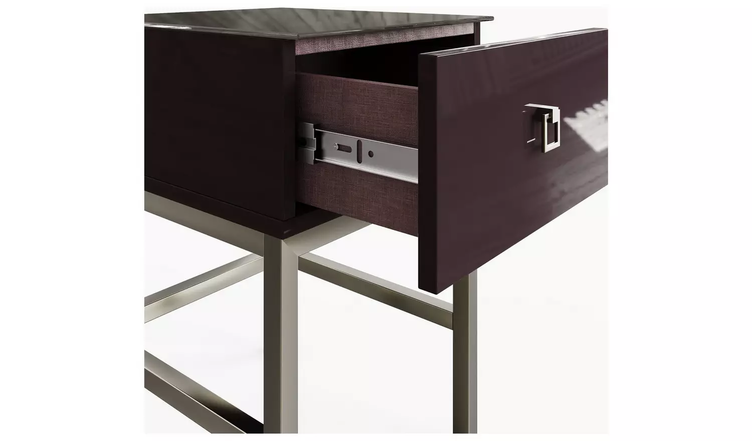 Frank Olsen Lyra 1 Drawer Side Table - Plum Black
