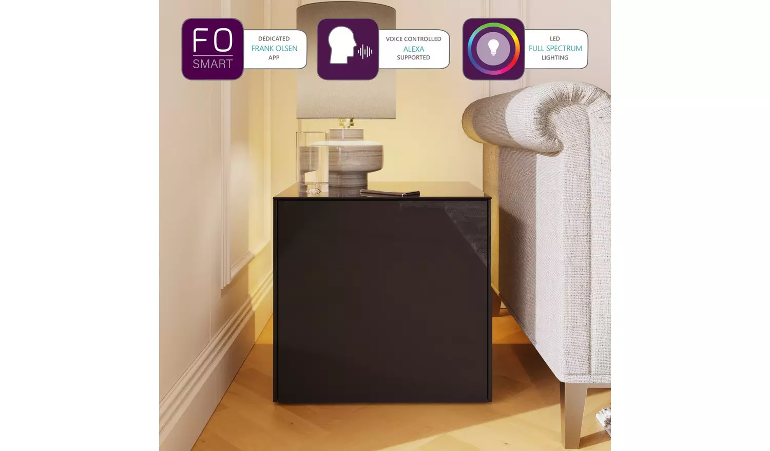 Frank Olsen Intel Smart LED Side Table - Black