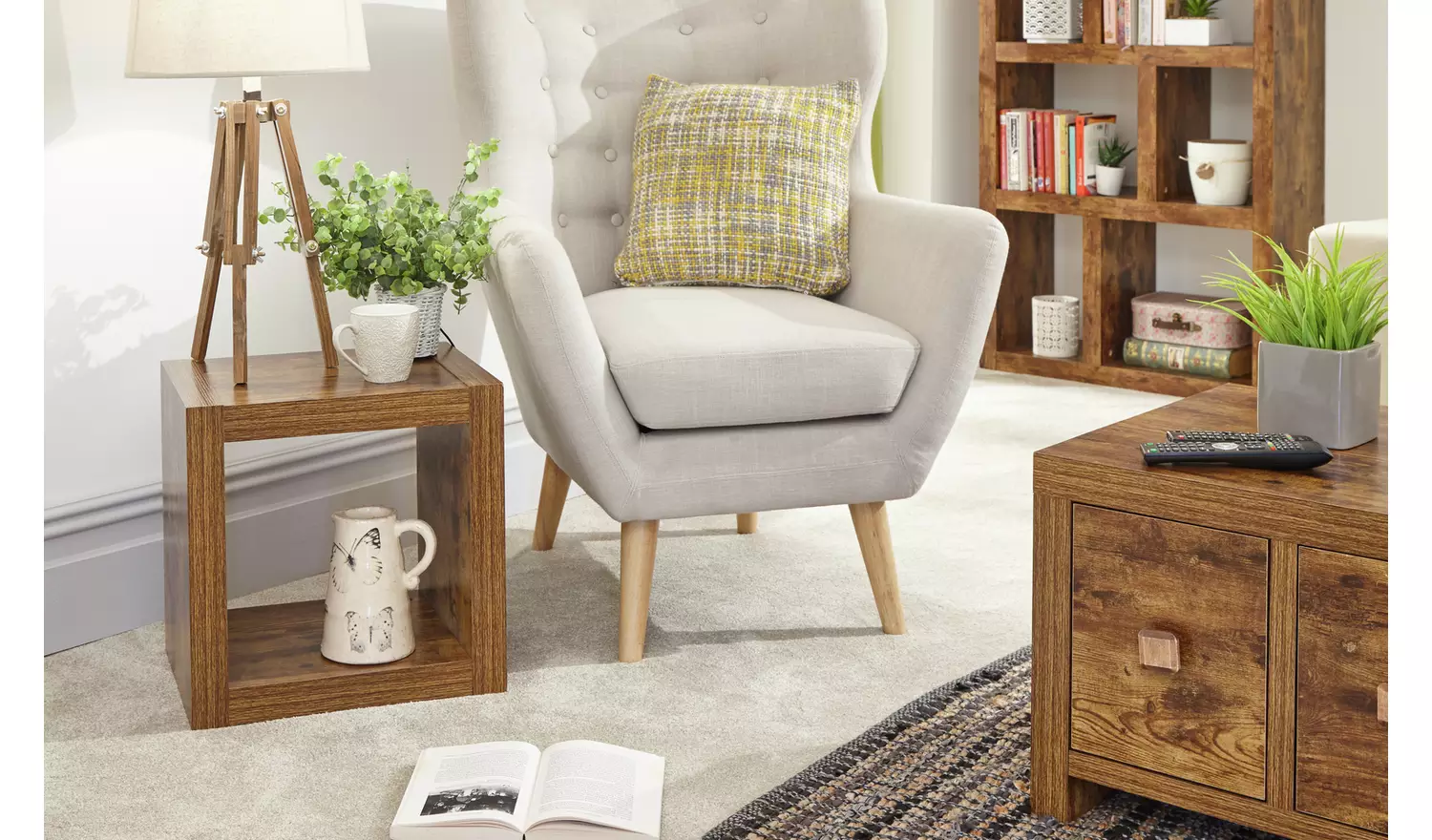 GFW Jakarta Cube Side Table - Mango Wood Effect