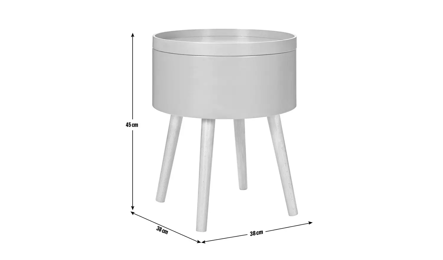 Habitat Skandi Storage Side Table - Grey