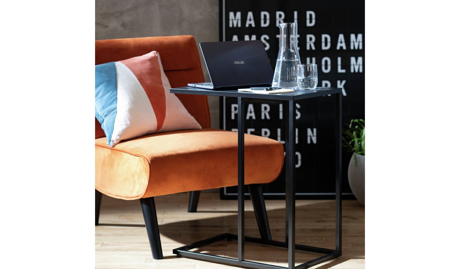 Argos Home Loft Living C Shape End Table - Black