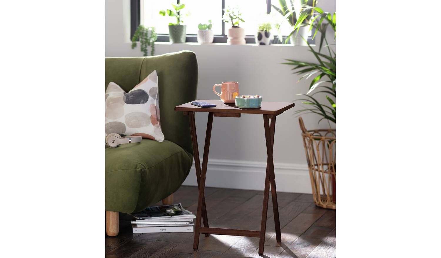 Argos Home Single Folding Tray Table - Natural