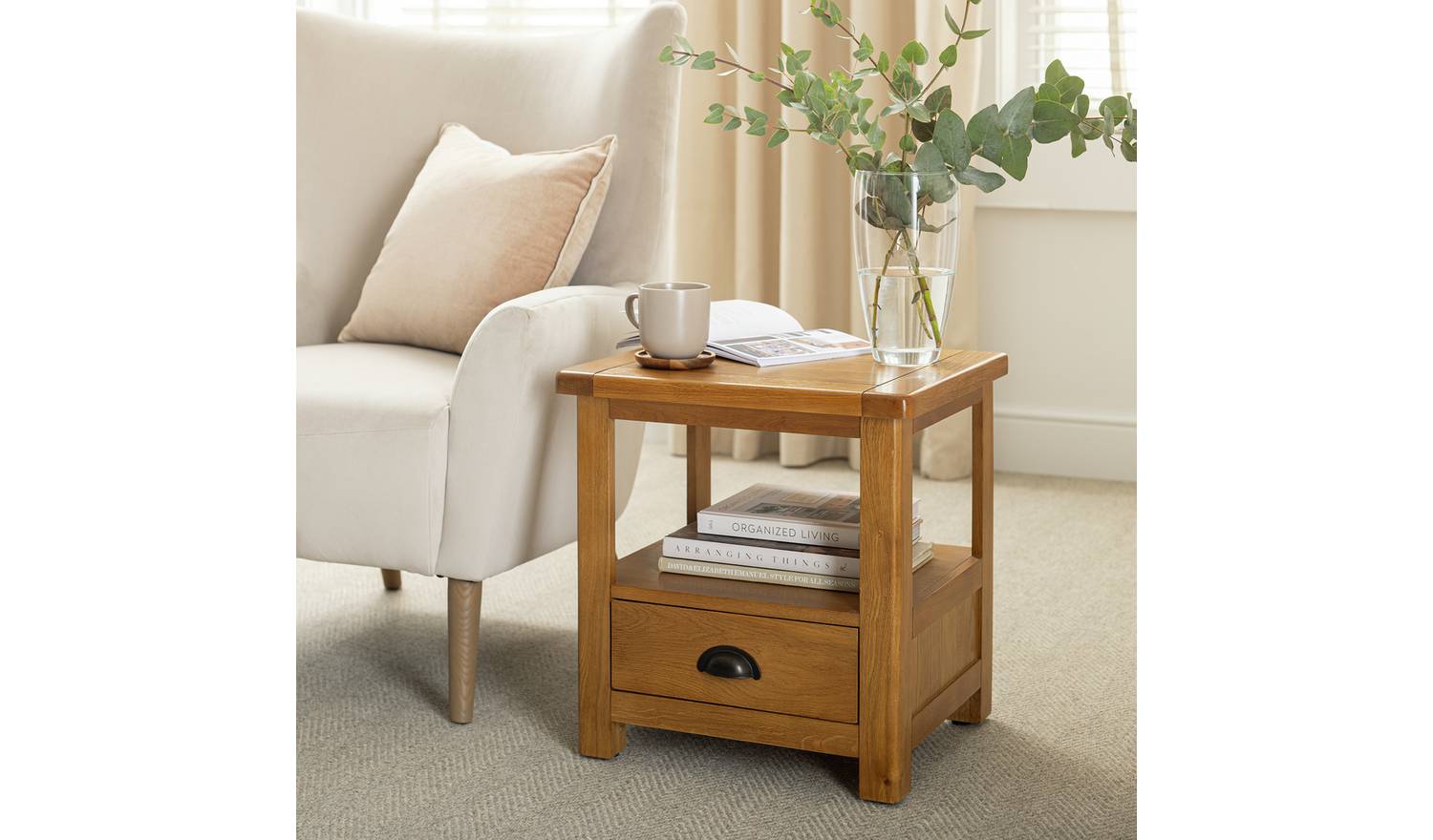 Argos Home Kent 1 Drawer Side Table - Natural