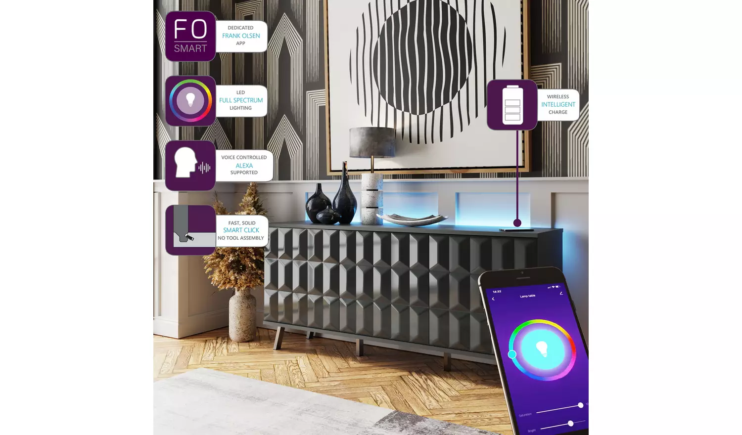 Frank Olsen Elevate Smart 3 Door Sideboard - Grey