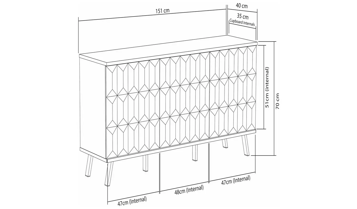 Frank Olsen Elevate Smart 3 Door Sideboard - Grey