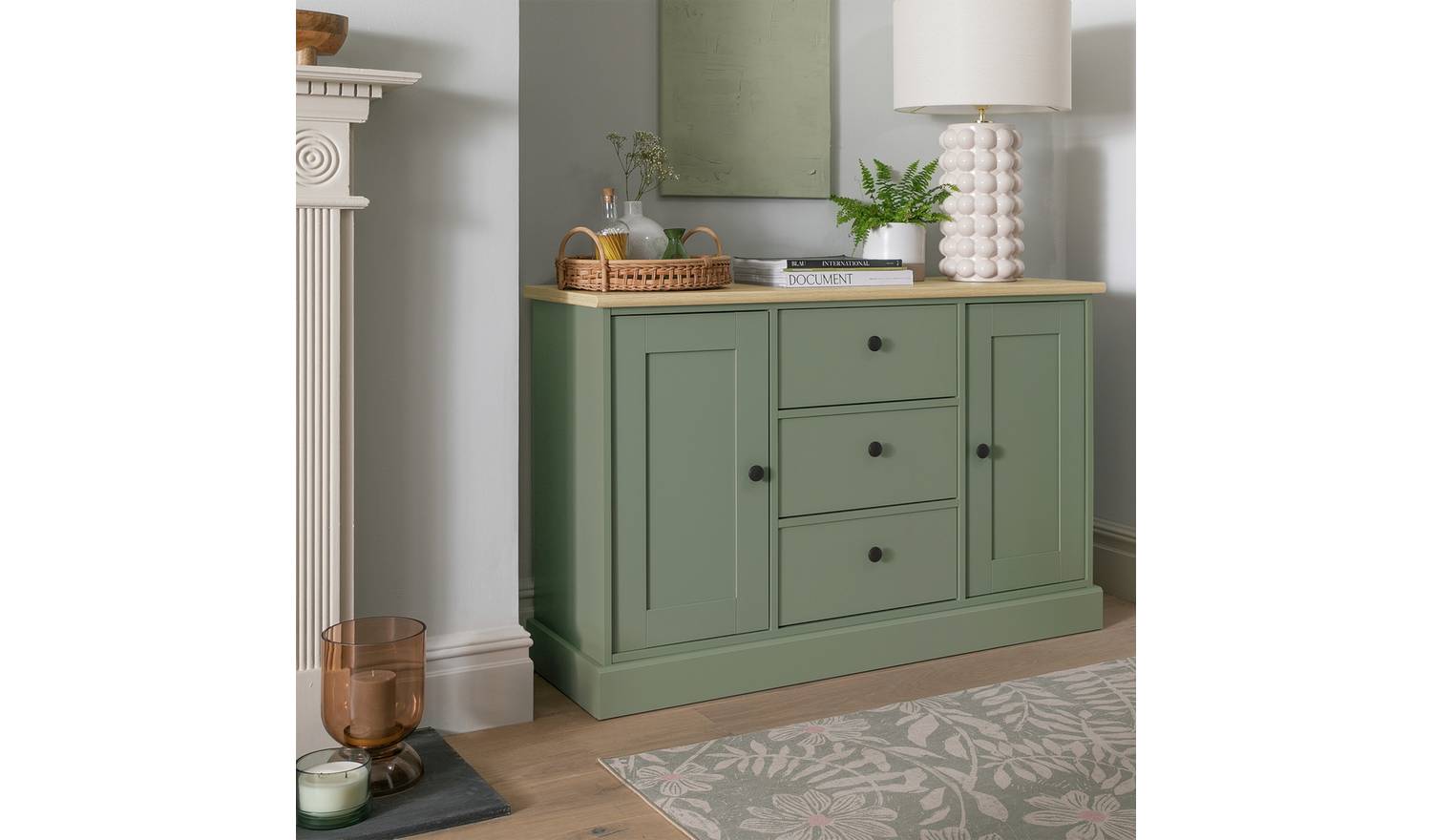 Argos Home Winchester 2 Door 3 Drawer Sideboard - Reed Green