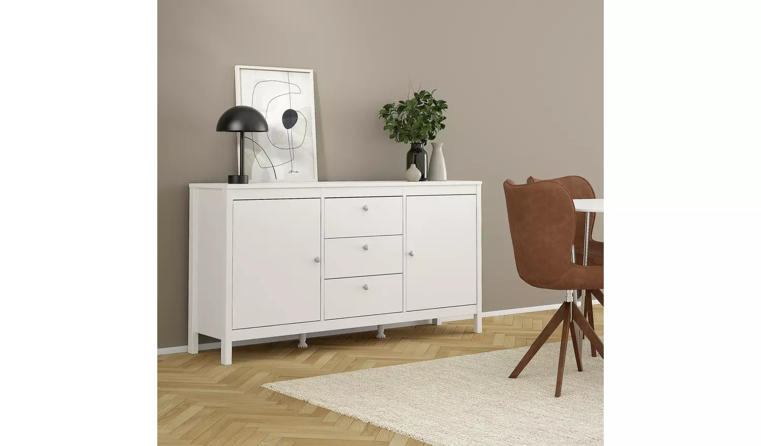 Tvilum Madrid 2 Door 3 Drawer Sideboard - White