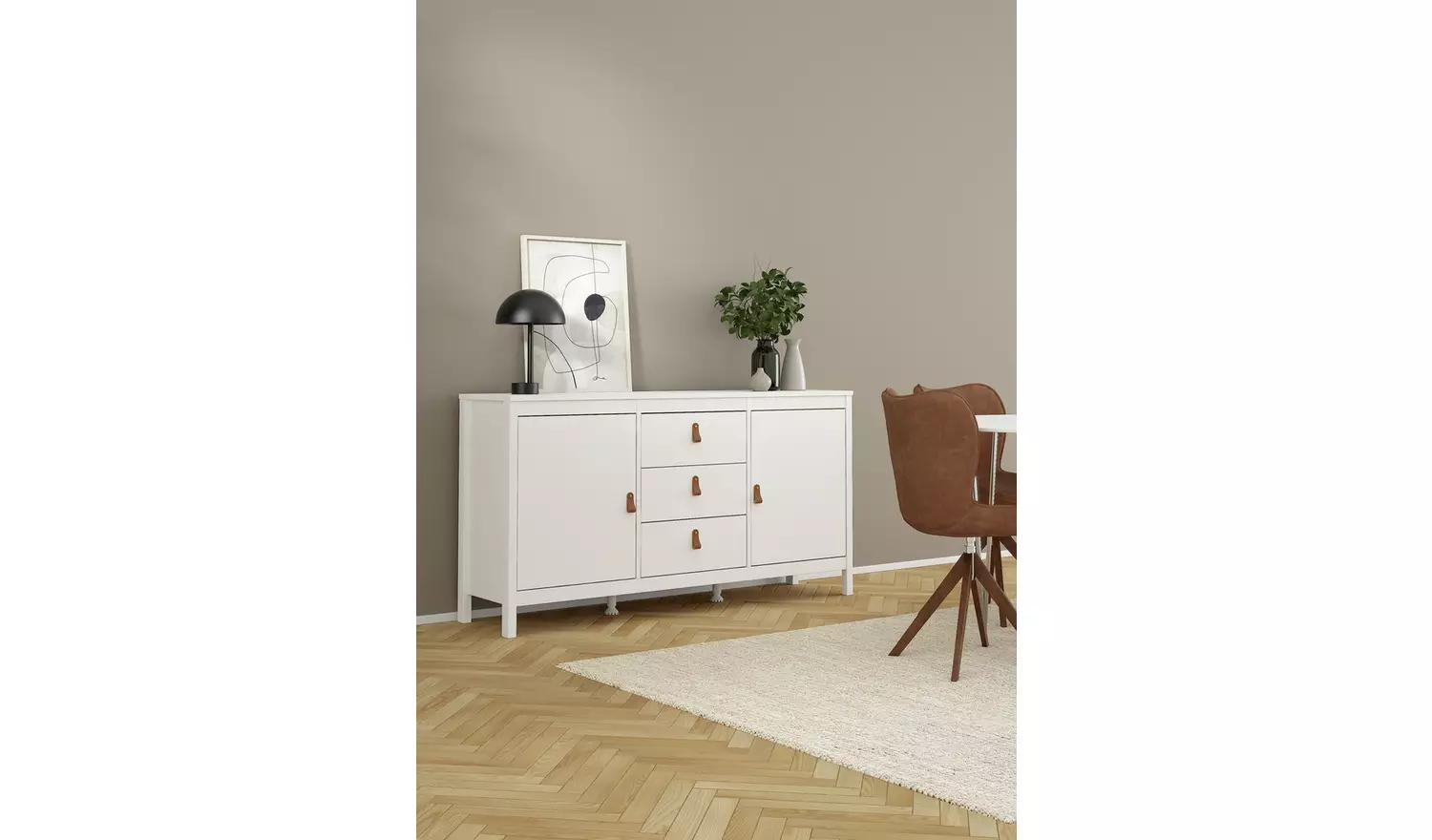 Tvilum Madrid 2 Door 3 Drawer Sideboard - White