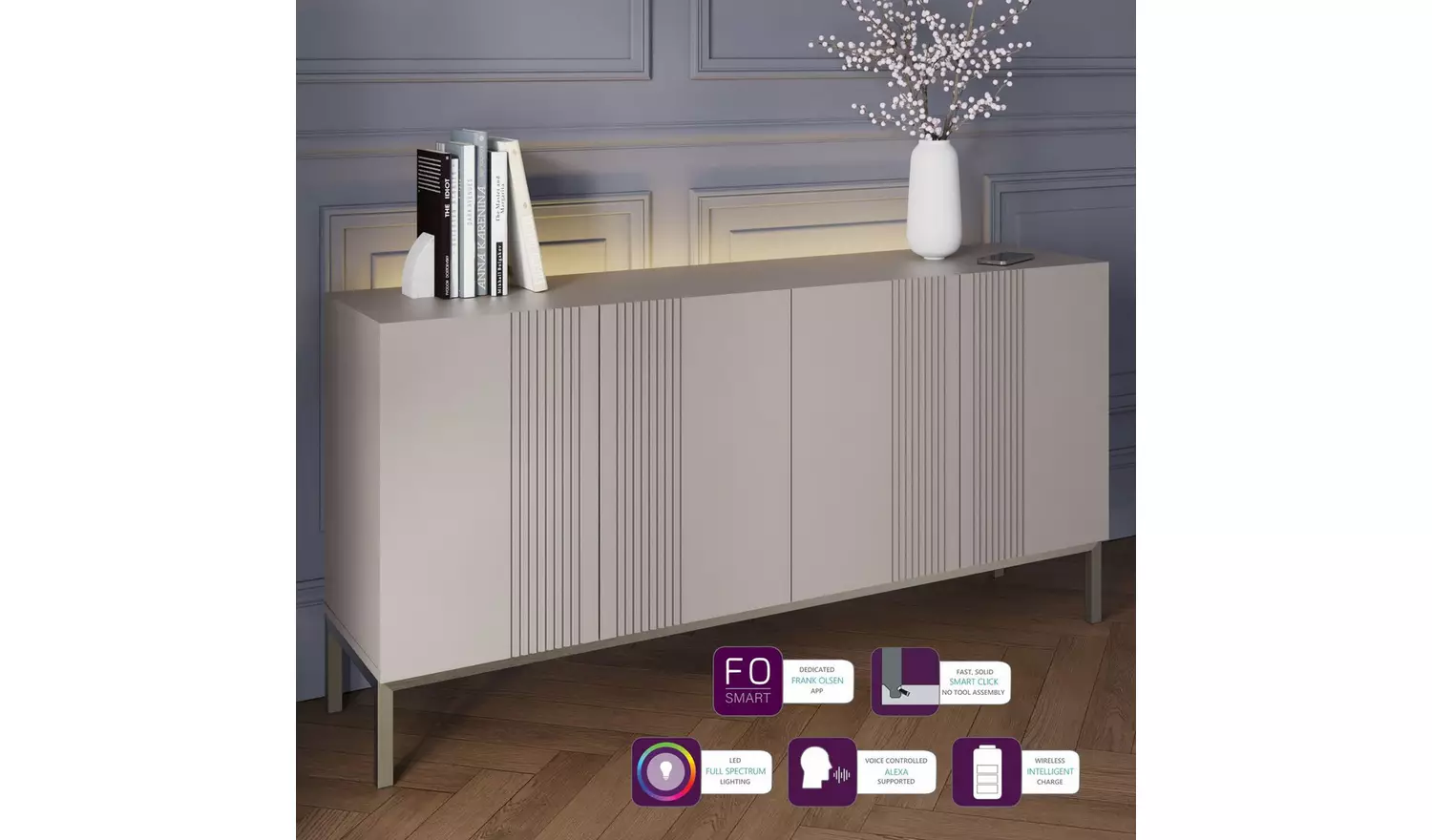 Frank Olsen Iona 4 Door Sideboard - Grey