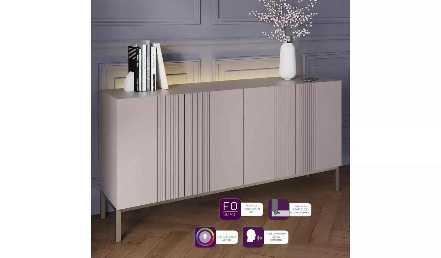 Frank Olsen Iona 4 Door Sideboard - Grey