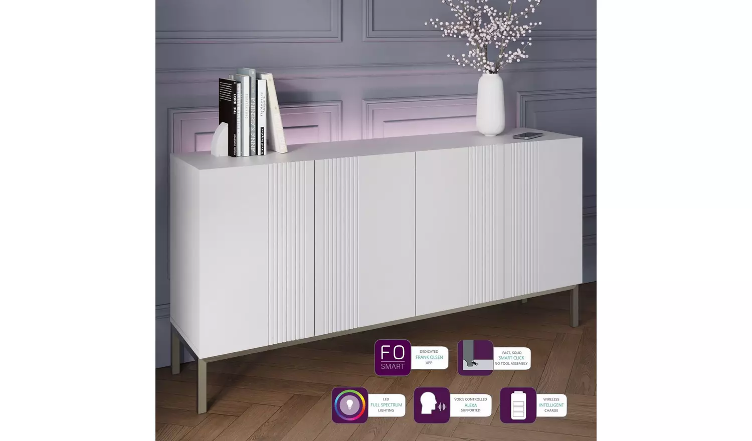 Frank Olsen Iona 4 Door Sideboard - White
