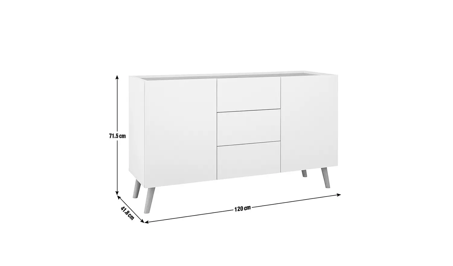 Habitat Skandi 2 Door 3 Drawer Sideboard - White Two Tone