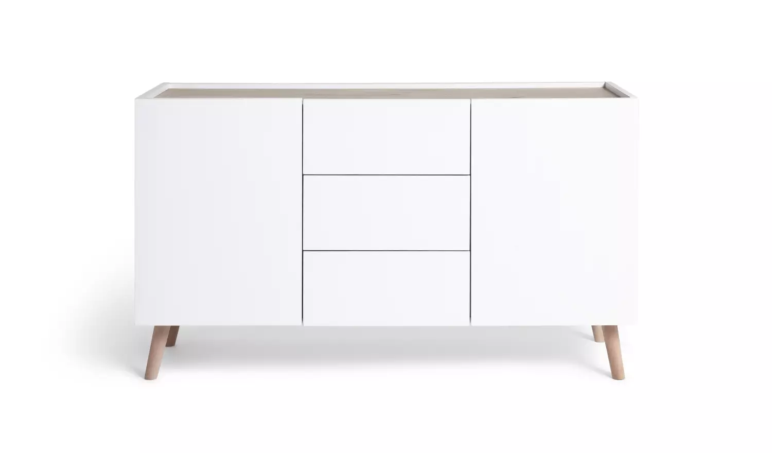 Habitat Skandi 2 Door 3 Drawer Sideboard - White Two Tone