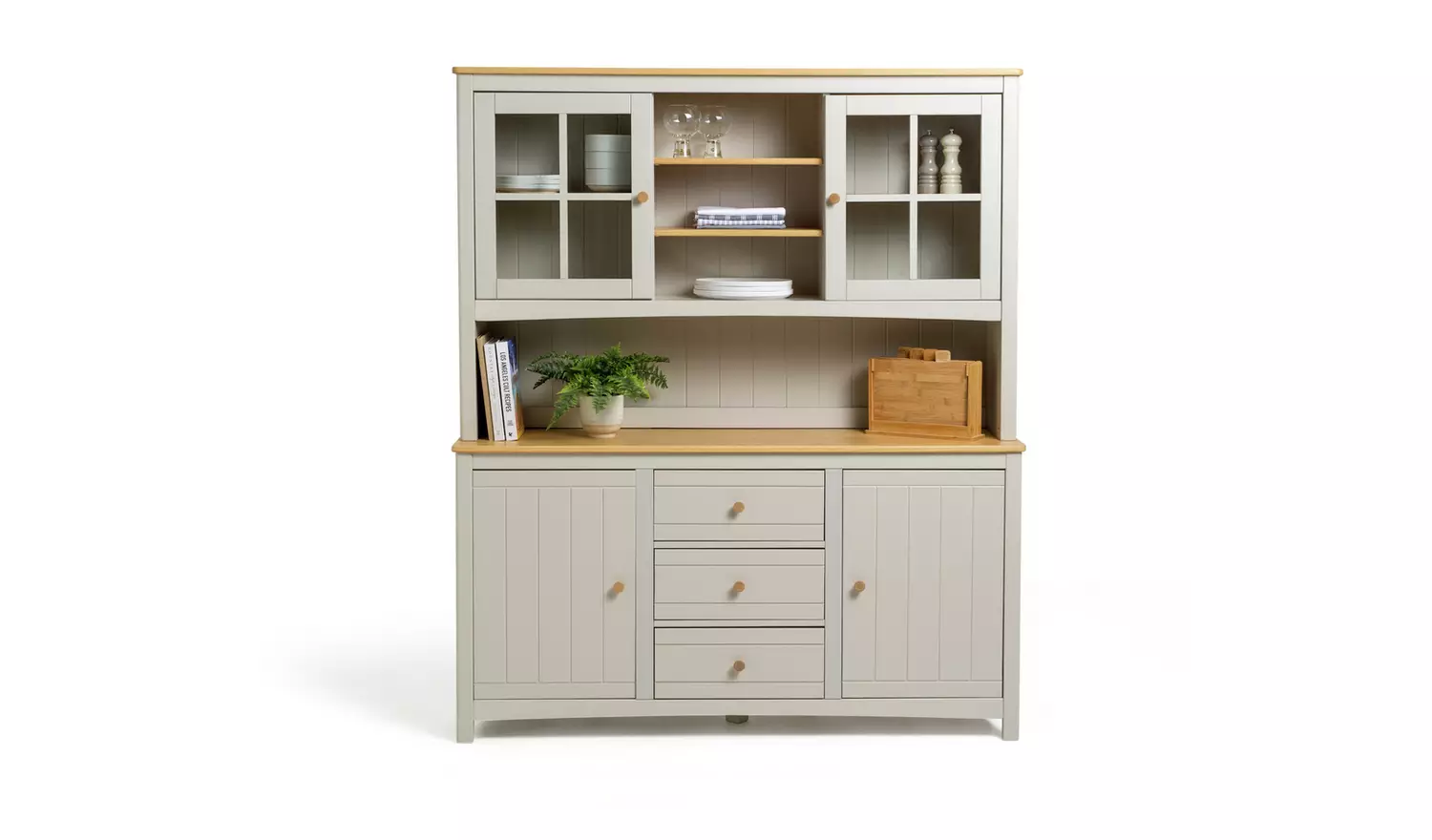 Habitat Bournemouth 4 Door 3 Drawer Sideboard -Light Grey
