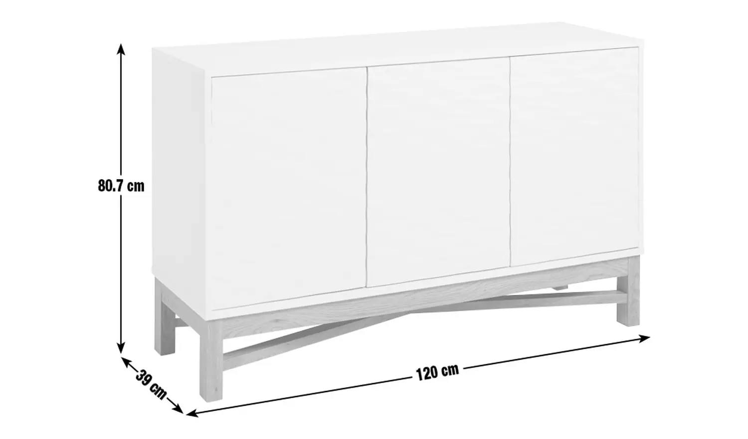 Habitat Zander Textured Large Sideboard - Grey