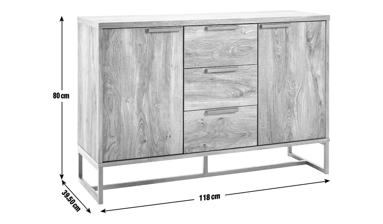 Habitat Nomad 2 Door 3 Drawer Sideboard - Natural