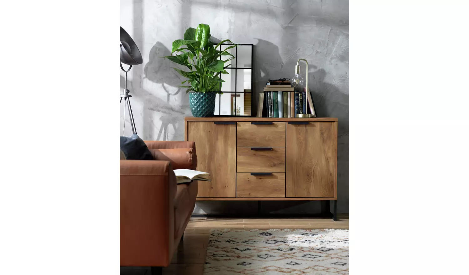 Habitat Nomad 2 Door 3 Drawer Sideboard - Natural