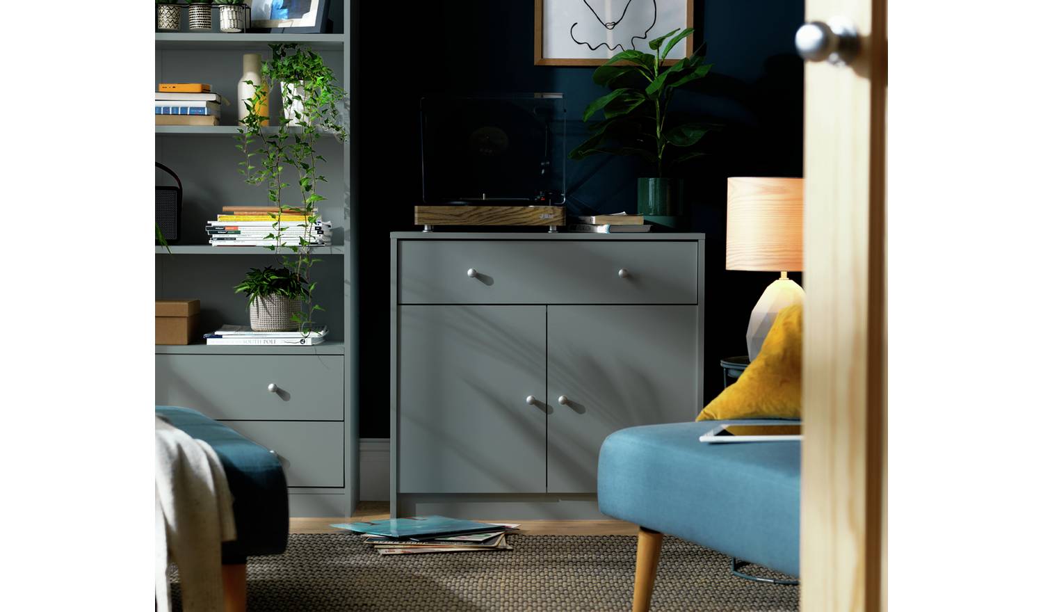 Argos Home Maine 2 Door 1 Drawer Sideboard - Grey