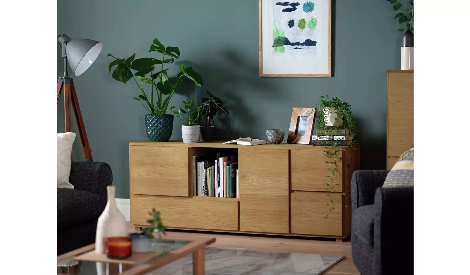 Habitat Block 1 Drawer Oak Sideboard - Natural