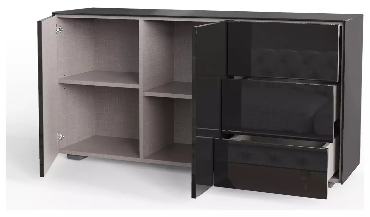 Frank Olsen Intel Smart 2 Door 3 Drawer Sideboard - Black