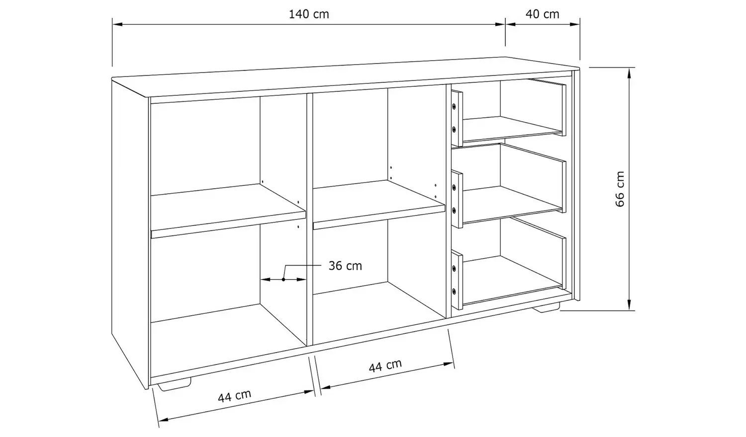 Frank Olsen Intel Smart 2 Door 3 Drawer Sideboard - Black