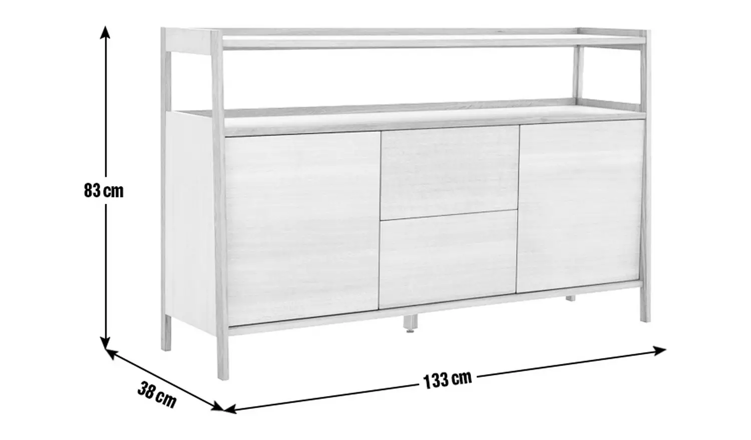 Habitat Marston 2 Door 2 Drawer Sideboard - Natural