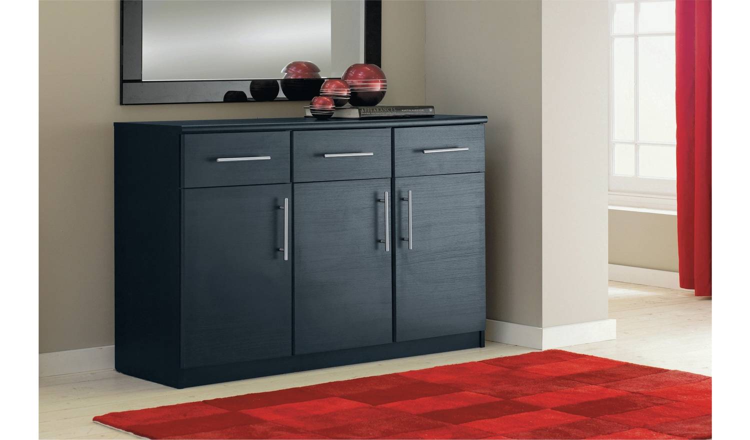 Argos Home Anderson 3 Door 3 Drawer Sideboard - Black