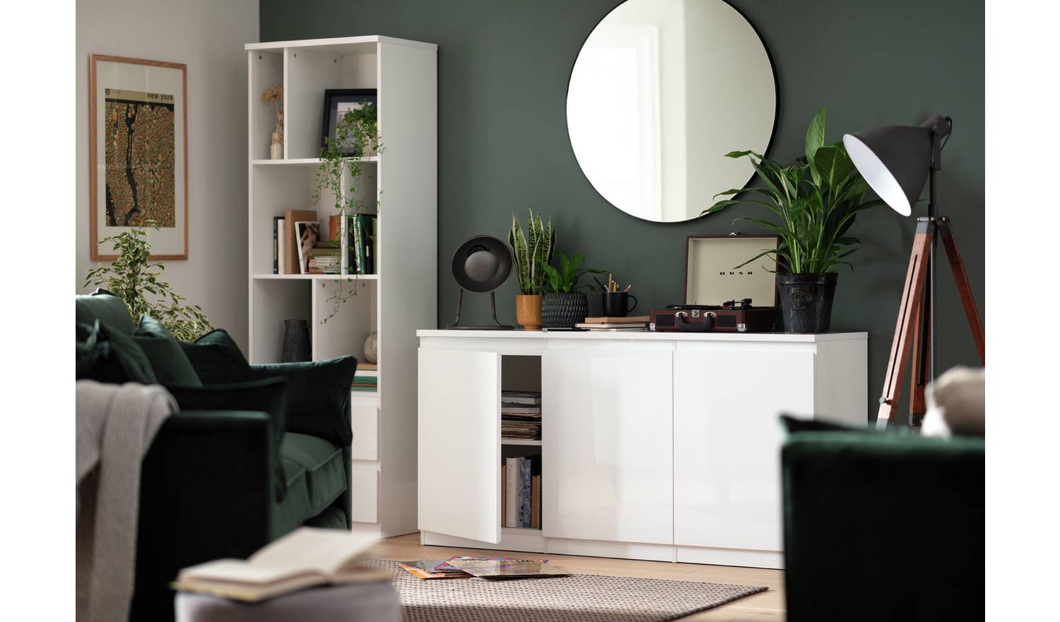 Argos Home Jenson 3 Door Sideboard - White Gloss