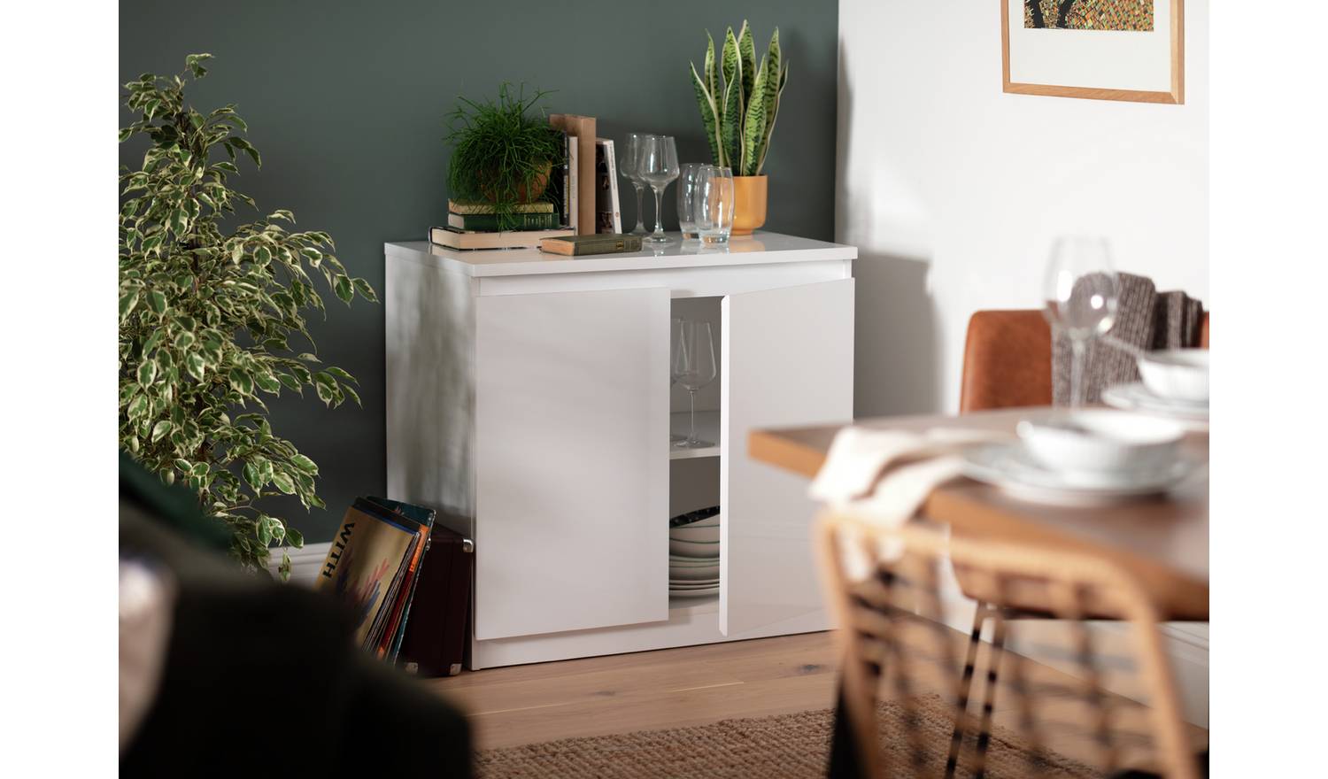 Argos Home Jenson 2 Door Sideboard - White Gloss