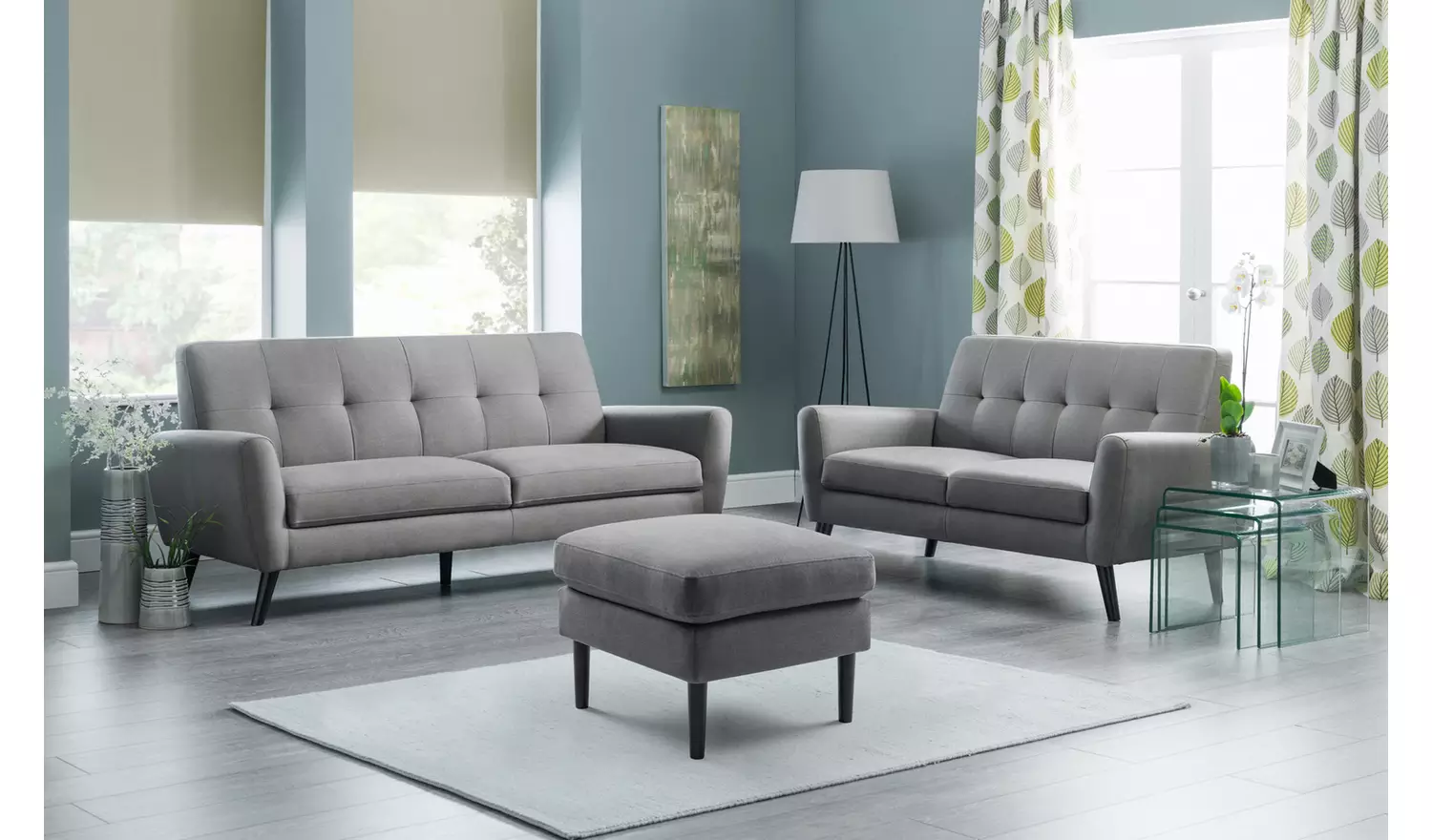 Julian Bowen Monza Clic Clac Fabric Sofa Bed - Grey