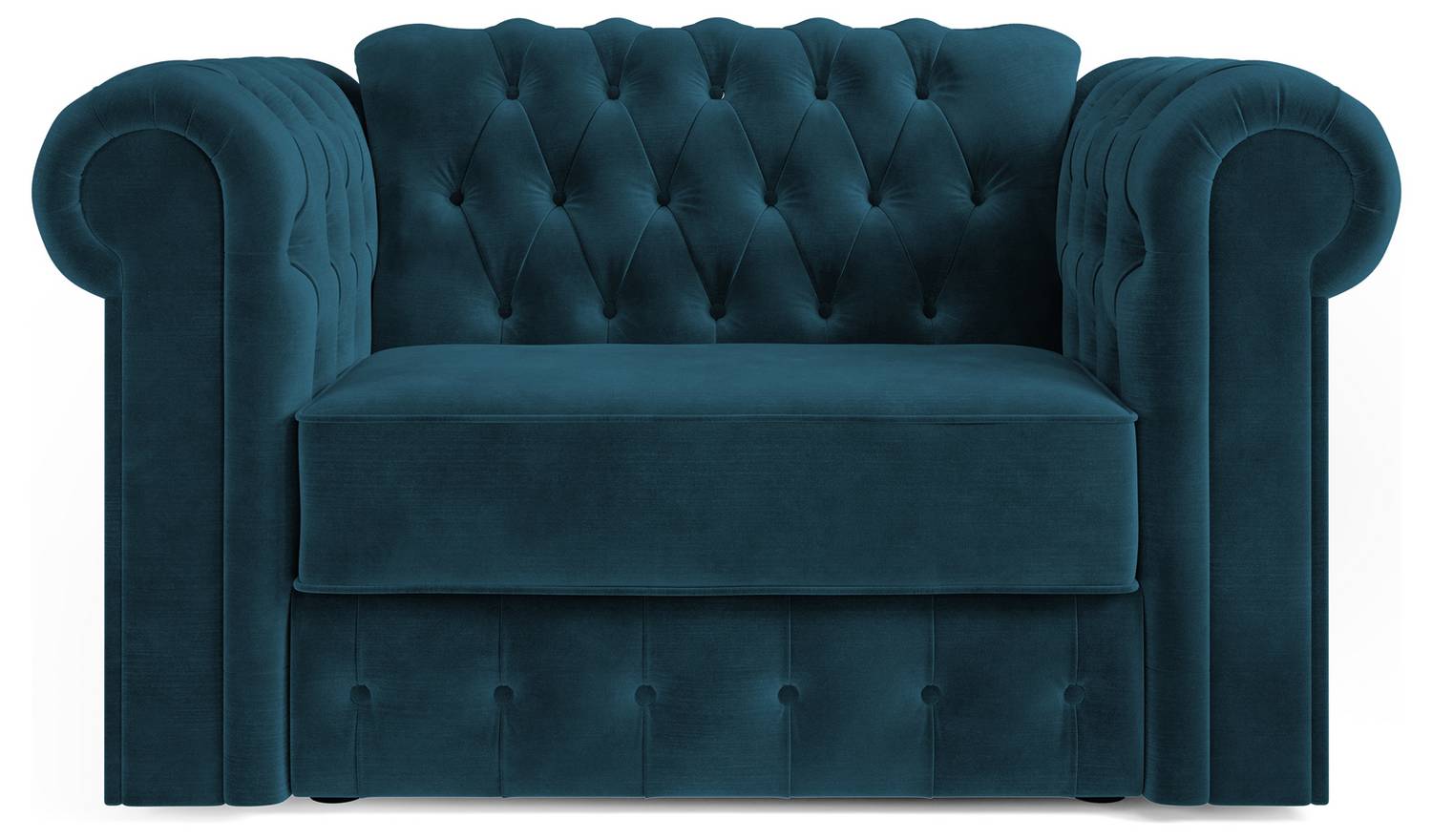 Jay-Be Chesterfield Velvet Cuddle Chair Sofa Bed - Ink Blue