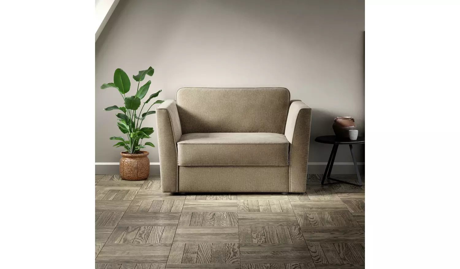 Jay-Be Elegance Fabric Cuddle Chair Sofa Bed - Light Grey