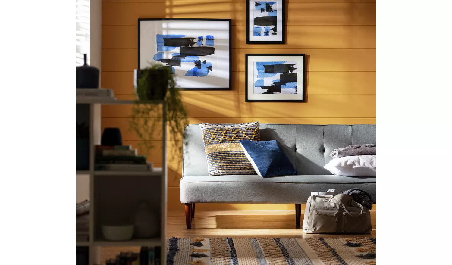 Habitat Odeon Fabric 2 Seater Clic Clac Sofa Bed - Grey