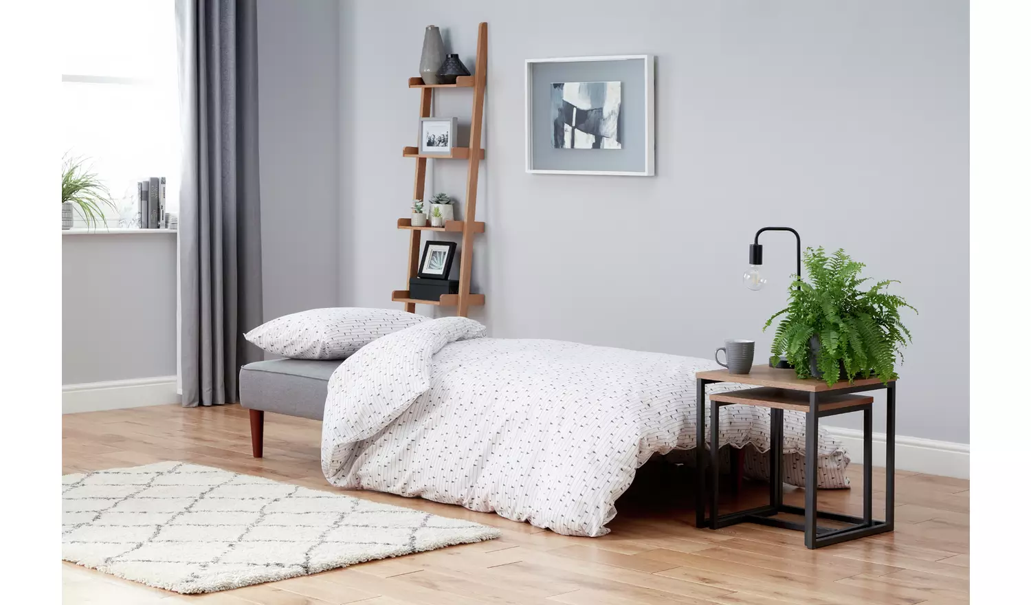 Habitat Odeon Fabric 2 Seater Clic Clac Sofa Bed - Grey