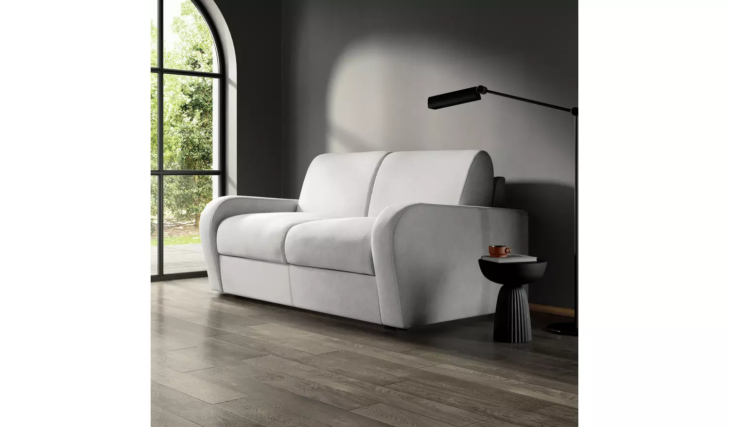 Jay-Be Deco Fabric 2 Seater Sofa Bed - Light Grey