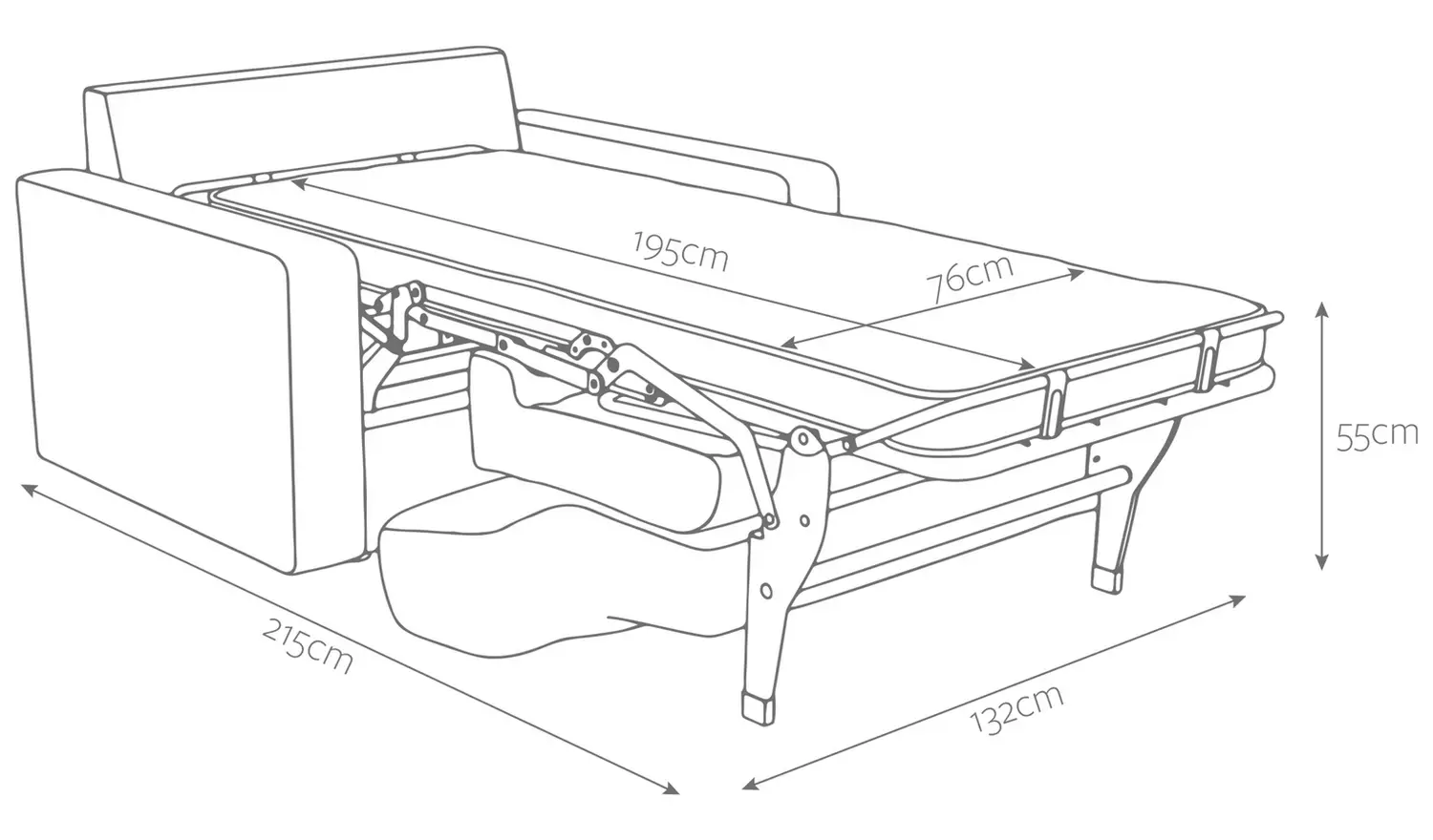 Jay-Be Linea Velvet Cuddle Chair Sofa Bed - Stone