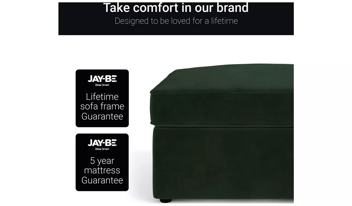 Jay-Be Fabric Footstool Chair Bed - Light Grey