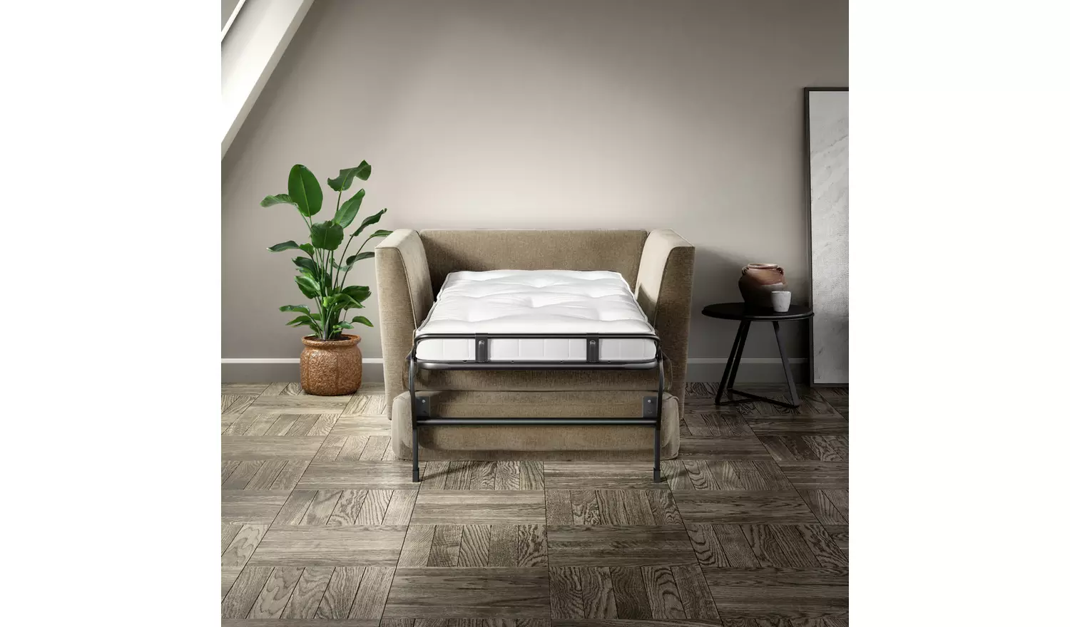 Jay-Be Elegance Fabric Cuddle Chair Sofa Bed - Pewter