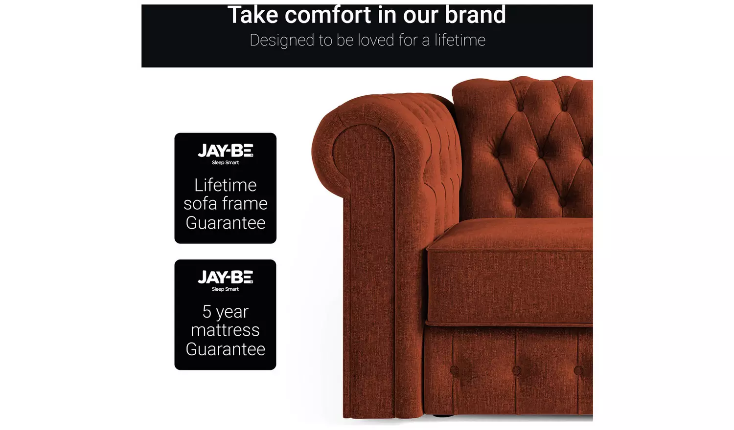 Jay-Be Chesterfield Fabric Cuddle Chair Sofa Bed -Stone
