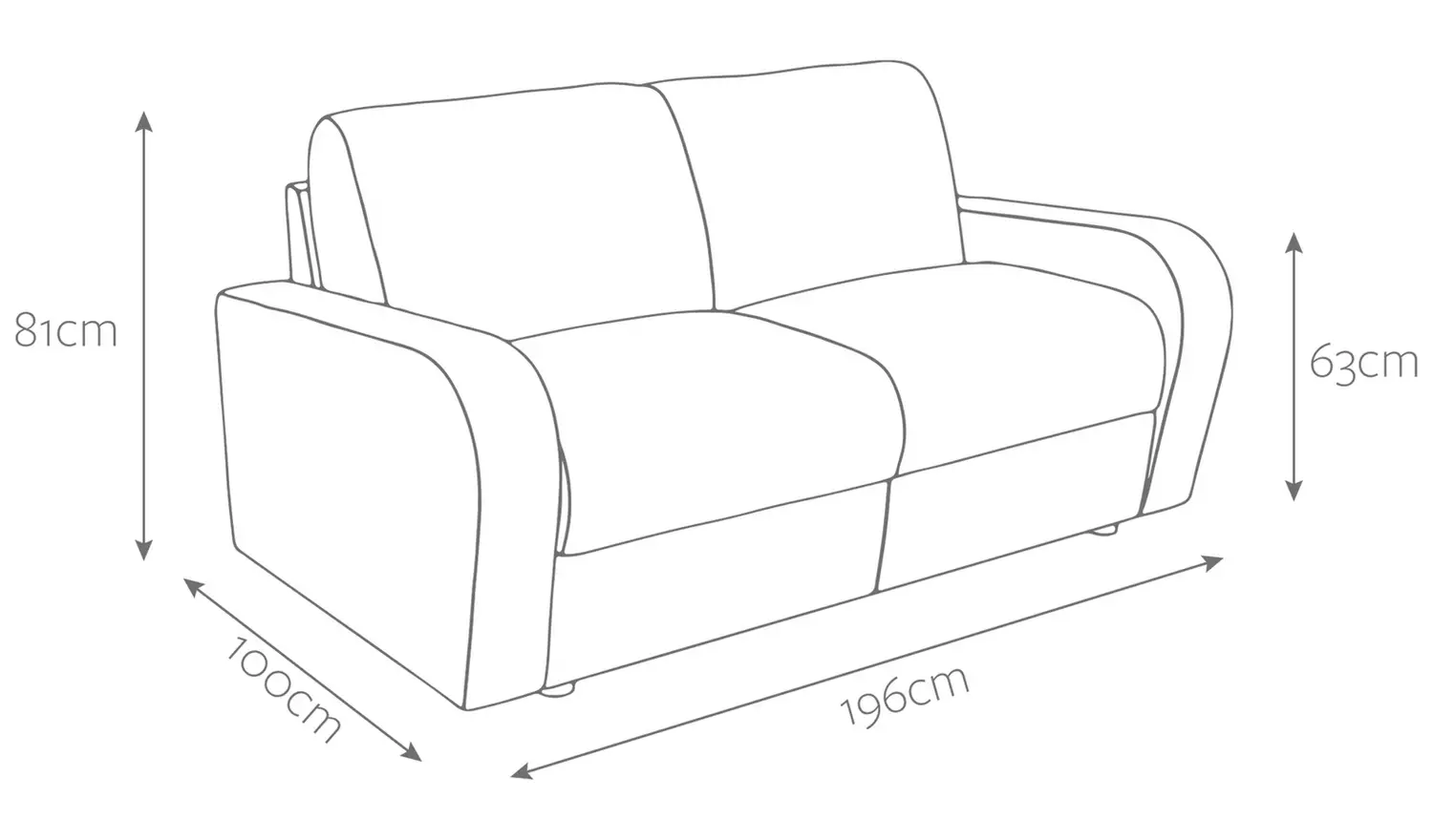 Jay-Be Deco Velvet 3 Seater Sofa Bed - Ink Blue