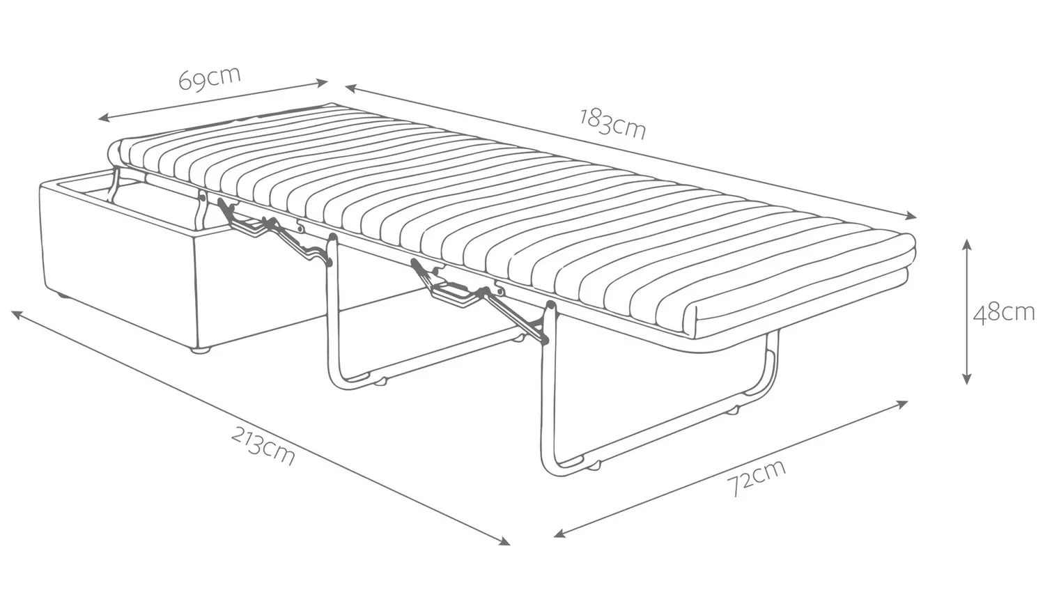 Jay-Be Velvet Footstool Chair Bed - Ink Blue