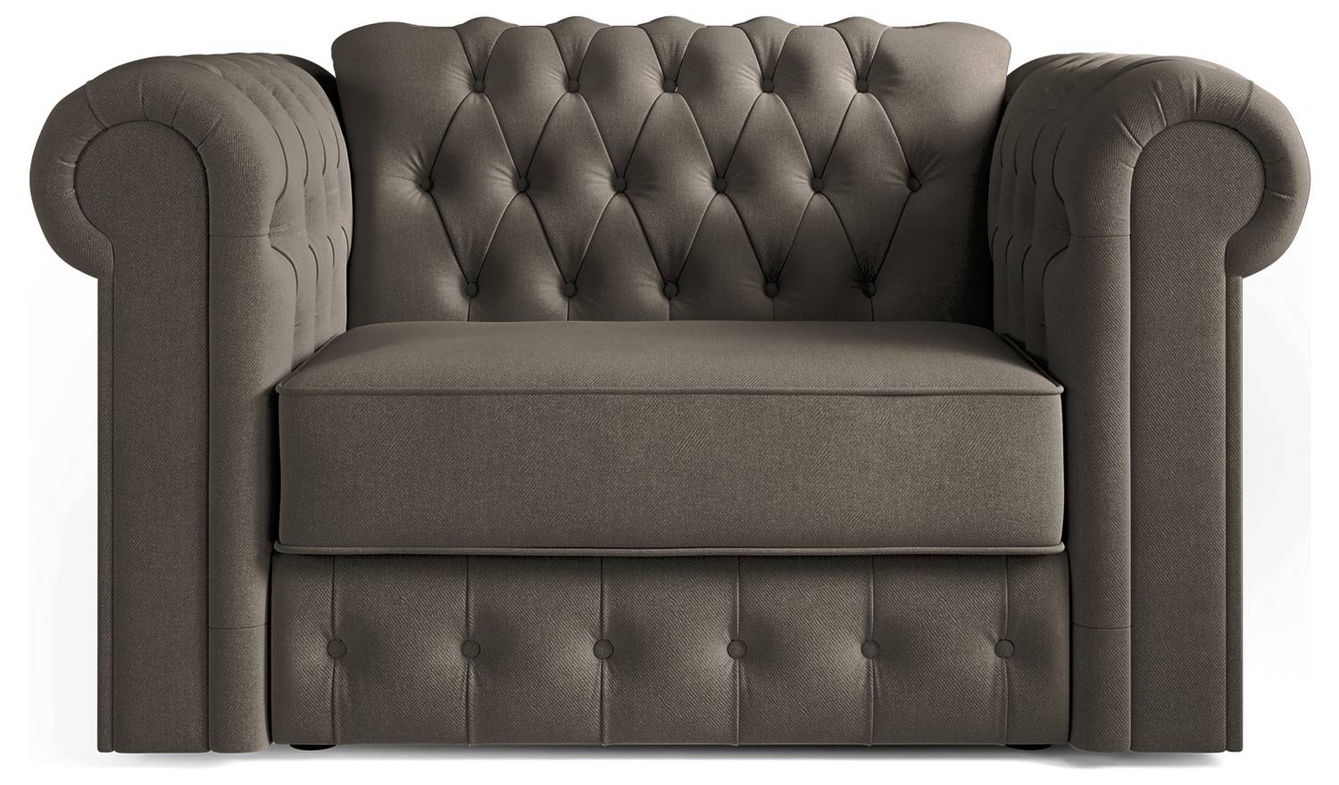 Jay-Be Chesterfield Fabric Chair Cuddle Sofa Bed - Pewter