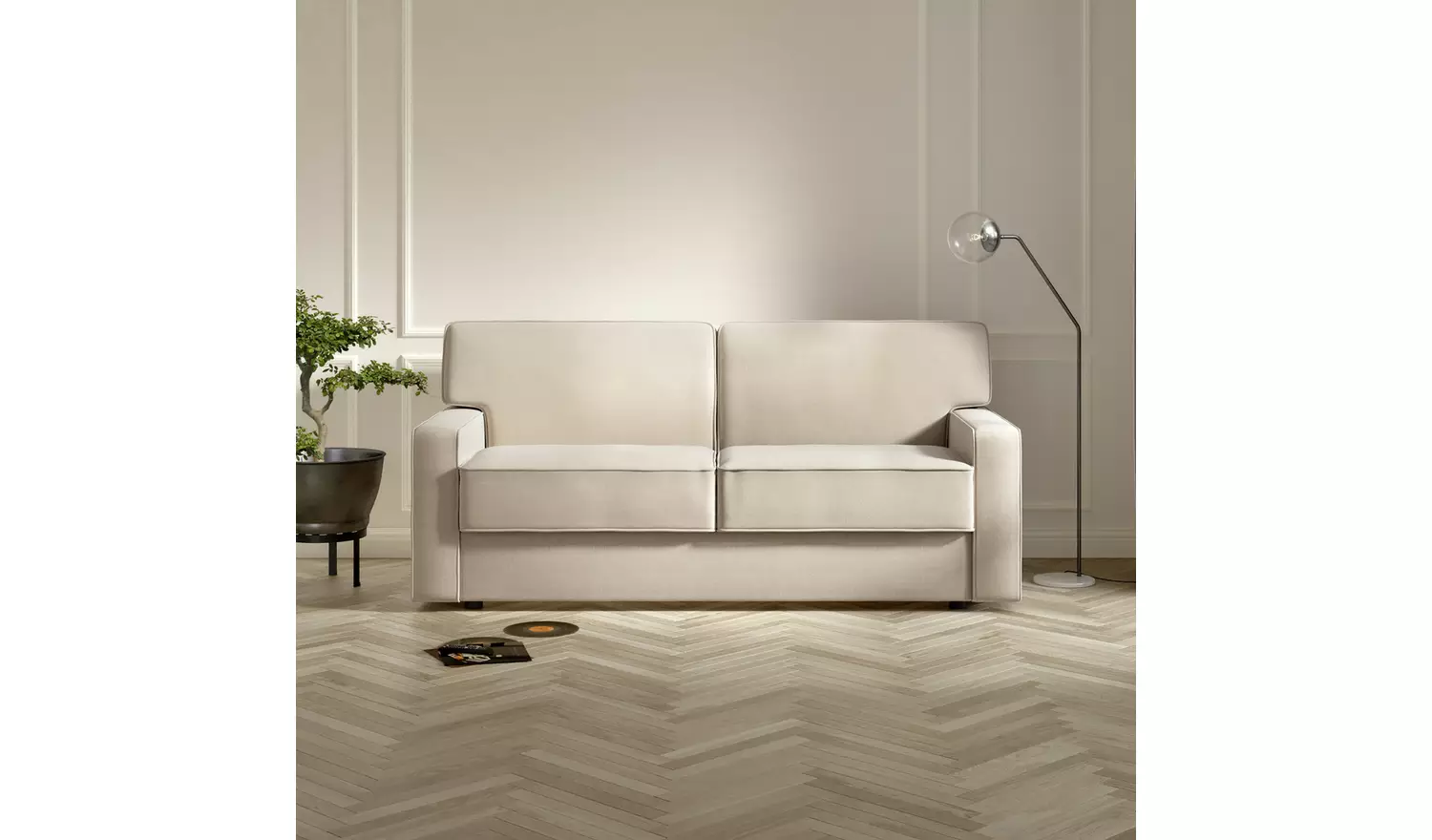 Jay-Be Linea Fabric 3 Seater Sofa Bed - Light Grey