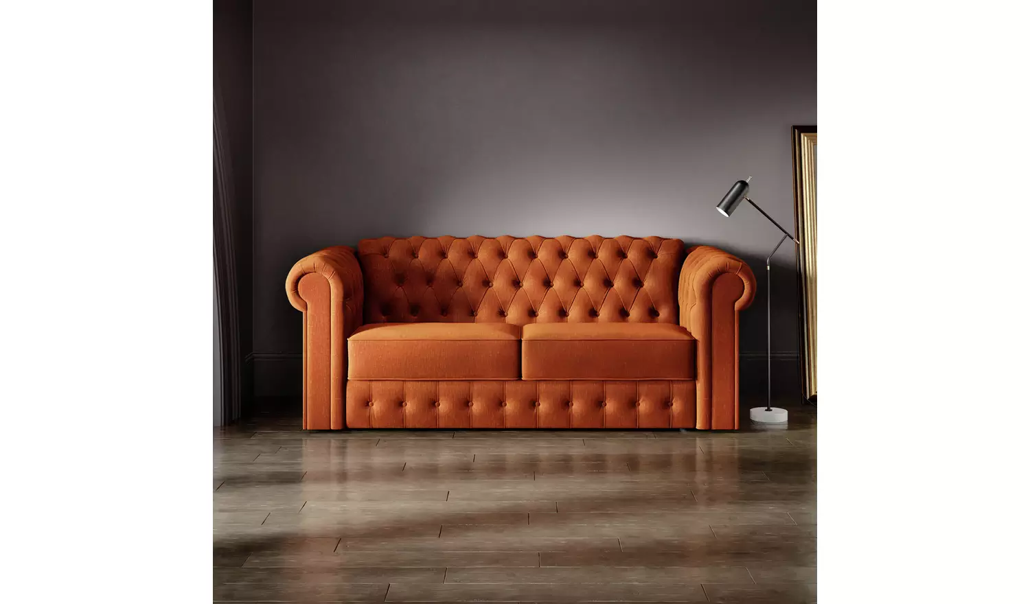 Jay-Be Chesterfield Velvet 3 Seater Sofa Bed - Ink Blue